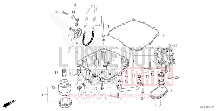 OELWANNE/OELPUMPE von CBR1000RR "Fireblade" GRAND PRIX RED (R380) von 2024